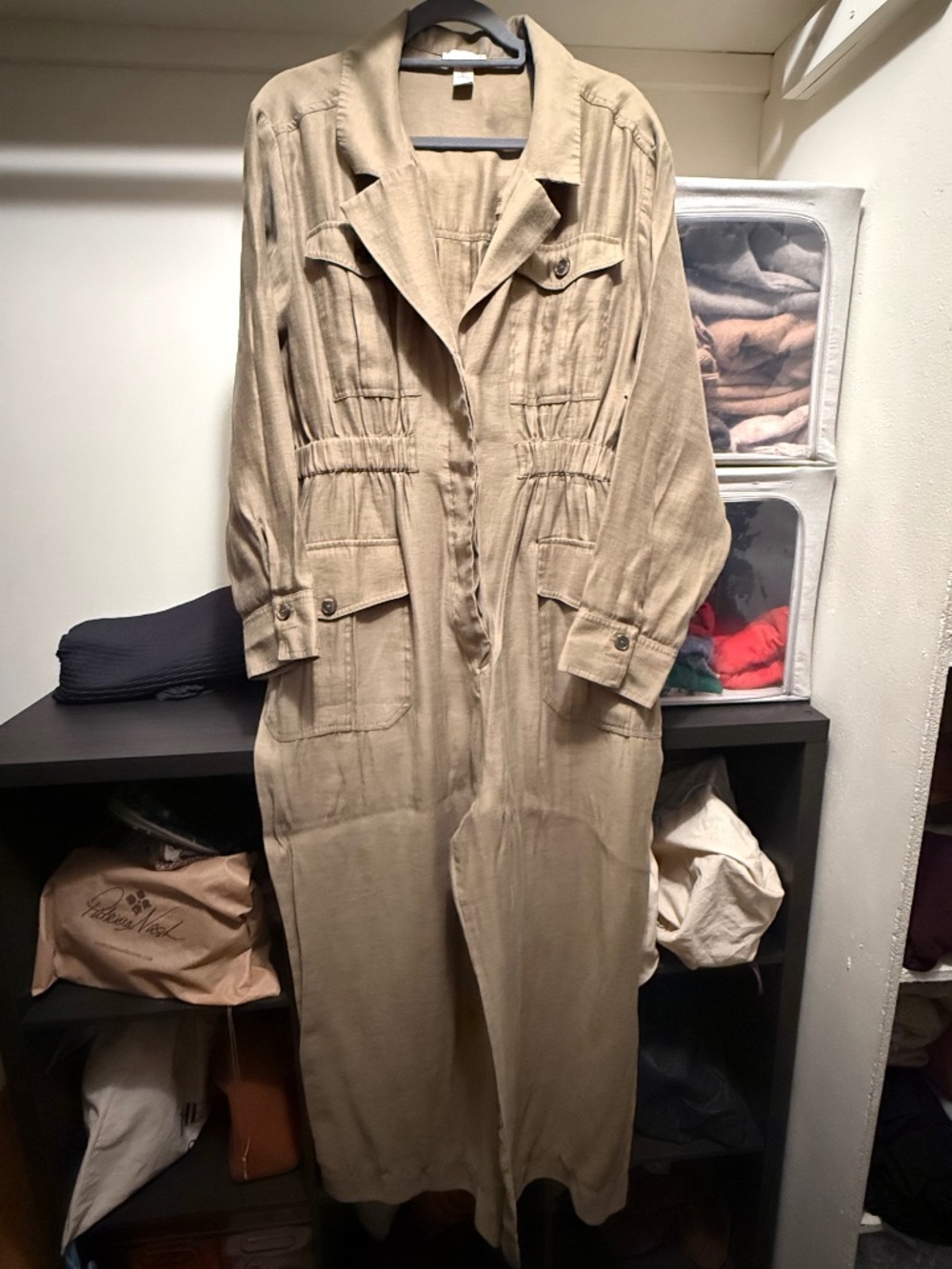 H&M Cargo/Military Style Green Jumpsuit - Size L (Used)